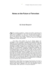 Notes on the Future of Terrorism