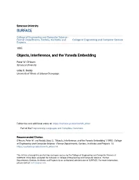 Objects, Interference, and the Yoneda Embedding