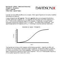 Response Vs. Log [L] - Full Agonist