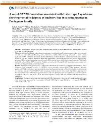 A Novel DFNB31 Mutation Associated with Usher Type 2 Syndrome Showing Variable Degrees of Auditory Loss in a Consanguineous Portuguese Family
