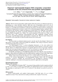 Dispersed Hydroxyapatite Bioglass 45S5 Composites: Comparative Evaluation of the Use of Bovine Bone and Synthetic Hydroxyapatite