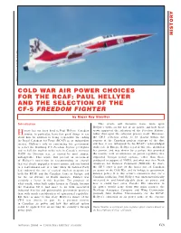 Paul Hellyer and the Selection of the Cf-5 Freedom Fighter
