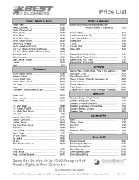 Prices Listed Are Subject to Additional Charges Based on Color, Trim Detail, Fabric, and Special Handling