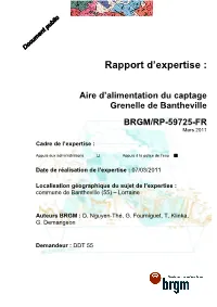 Rapport D'expertise : Aire D'alimentation Du