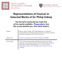 Representations of Counsel in Selected Works of Sir Philip Sidney