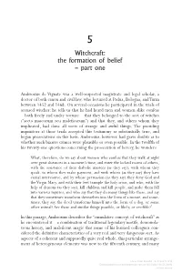 Witchcraft: the Formation of Belief – Part One