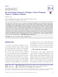 Bile Acid Receptor Farnesoid X Receptor: a Novel Therapeutic Target for Metabolic Diseases