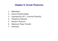 Chapter 5: Circuit Theorems