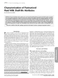 Characterization of Pasteurized Fluid Milk Shelf-Life Attributes H.I