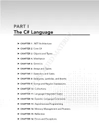 COPYRIGHTED MATERIAL ➤➤ Chapter 11: Language Integrated Query