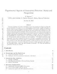 Experimental Aspects of Geoneutrino Detection: Status and Perspectives