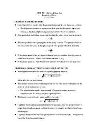 Ωωω) of the Wave As a Function of Physical Parameters And/Or the Wave Number