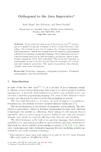 Orthogonal to the Java Imperative?
