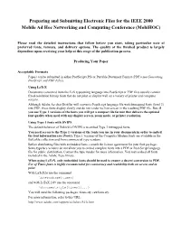 Preparing and Submitting Electronic Files for the IEEE 2000 Mobile Ad Hoc Networking and Computing Conference (Mobihoc)