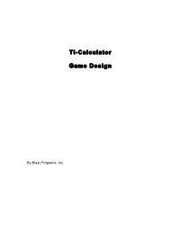 TI-Calculator Game Design