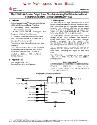 TPA2015D1 2-W Constant Output Power Class-D Audio Amplifier With