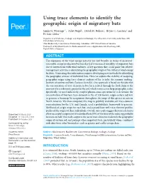 Using Trace Elements to Identify the Geographic Origin of Migratory Bats