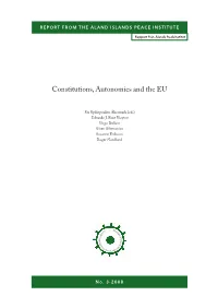 Constitutions, Autonomies and the EU