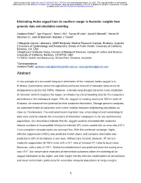 Eliminating Aedes Aegypti from Its Southern Margin in Australia: Insights from Genomic Data and Simulation Modeling