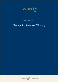 Essays in Auction Theory Centerç