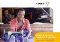 Managing the Double Bottom-Line of Microfinance Summary of a Baseline Study on Social Performance Management (SPM) of Cordaid Partner Mfis Presentation