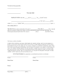 Warranty Deed