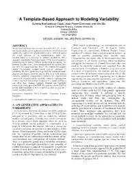 A Template-Based Approach to Modeling Variability