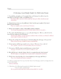 Christmas Carol Study Guide W/Answers