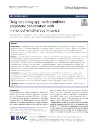 Drug Screening Approach Combines Epigenetic Sensitization With