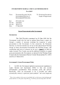 ENVIRONMENT BUREAU CIRCULAR MEMORANDUM No. 6/2015 From: Permanent Secretary for the Environment/Director of Environmental Protec