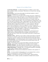 Glossary of Cross Cultural Terms