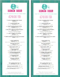 Hunan Hour Hunan Hour a Half Off Appetizer with Each Drink Order a Half Off Appetizer with Each Drink Order