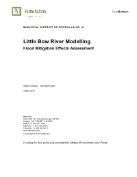 Little Bow River Modelling Flood Mitigation Effects Assessment