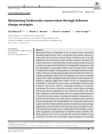 Maximizing Biodiversity Conservation Through Behavior Change Strategies