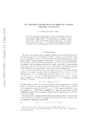 On the Real Projections of Zeros of Almost Periodic Functions