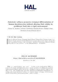 Substrate Softness Promotes Terminal Differentiation of Human