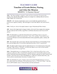TEACHER's GUIDE Timeline of Events Before, During