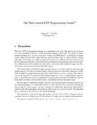 The Third Annual ICFP Programming Contest