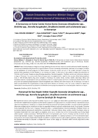A Serosurvey on Some Canine Vector-Borne Zoonoses (Anaplasma Spp., Ehrlichia Spp., Borrelia Burgdorferi , Dirofilaria Immitis An