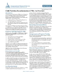 Child Nutrition Reauthorization