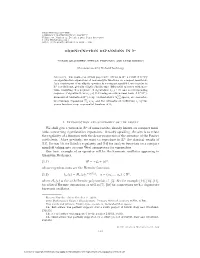 EIGENFUNCTION EXPANSIONS in Rn 1. Introduction and Statement Of