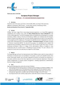 European Project Manager Euridoc – Tri-National Doctoral Programme