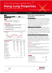 Hang Lung Properties Version 9 | Bloomberg: 101 HK EQUITY | Reuters: 101.HK Refer to Important Disclosures at the End of This Report