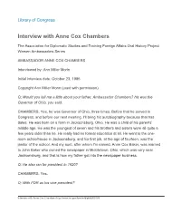 Interview with Anne Cox Chambers