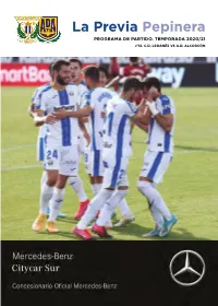 La Previa Pepinera PROGRAMA DE PARTIDO