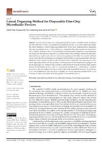 Lateral Degassing Method for Disposable Film-Chip Microfluidic