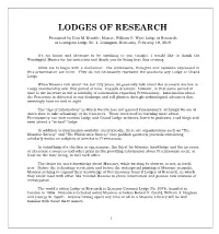 Lodges of Research