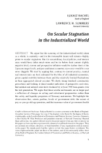 On Secular Stagnation in the Industrialized World