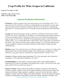 Wine Grape Crop Profile