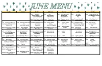 6- June 2021 Menu